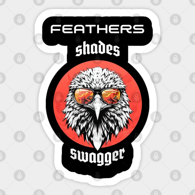 Urban Eagle: Feathers, Shades, Swagger Sticker by Steve